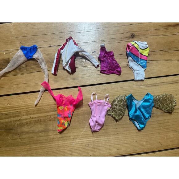 Lot of 7 Barbie Doll Clothing. Gymnastic Leotards & tights. Multi-color. - Picture 2 of 4